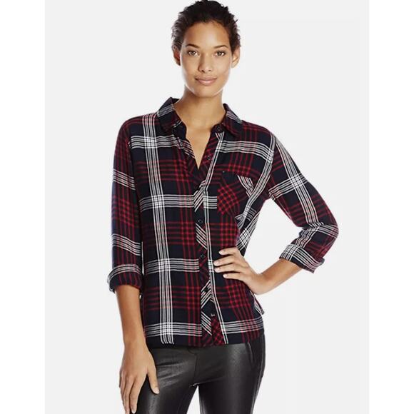 Women's Rails Hunter Plaid Shirt in Red & Navy Size Medium - Picture 1 of 6
